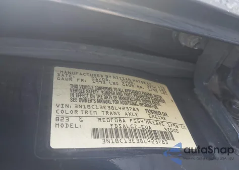 2008 Nissan Versa 1.8Sl from USA, damaged, VIN 3N1BC13E38L423783